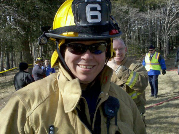 David Billstrom at the scene of a fire with his Swannanoa Fire and Rescue colleagues